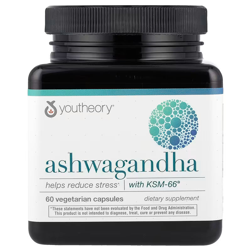 Youtheory, Ashwagandha with KSM-66, 60 Vegetarian Capsules