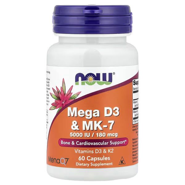 Now Foods Mega D-3 & MK-7 (5000 IU + 180mcg)