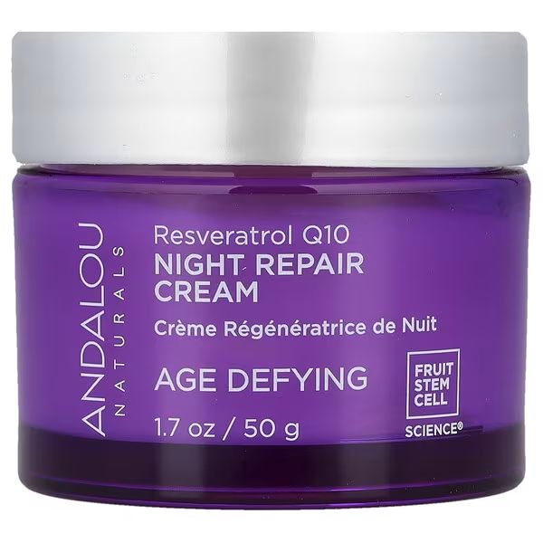 Andalou Naturals, Night Repair Cream, Resveratrol Q10